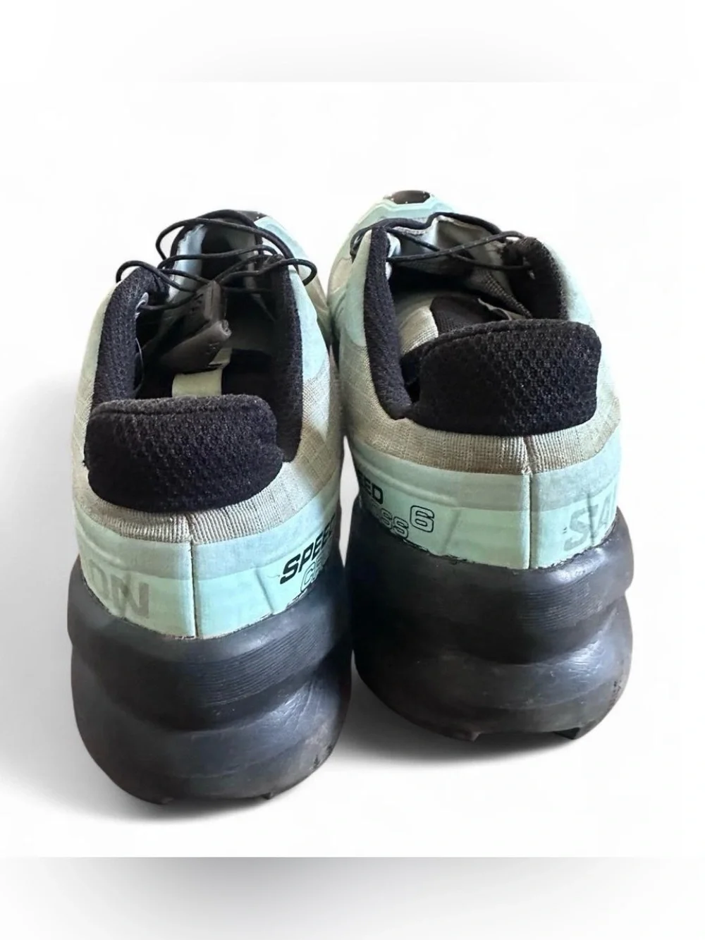 Salomon Women's Mint Green and Black Trail Runners with Quicklace